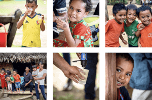 Kids with access to clean water